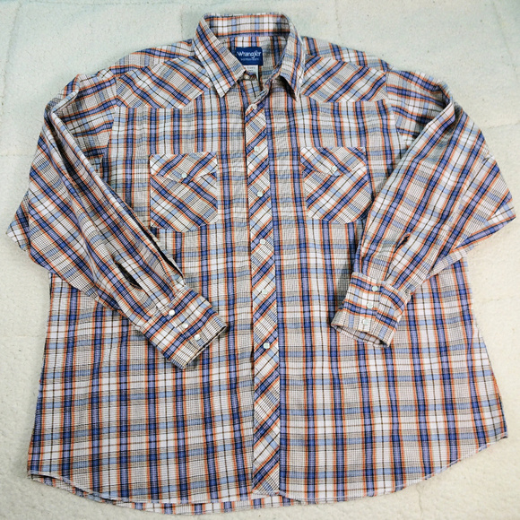 Wrangler Button Up Pearl Snap L/S Shirt XXL 2XL - Picture 1 of 4